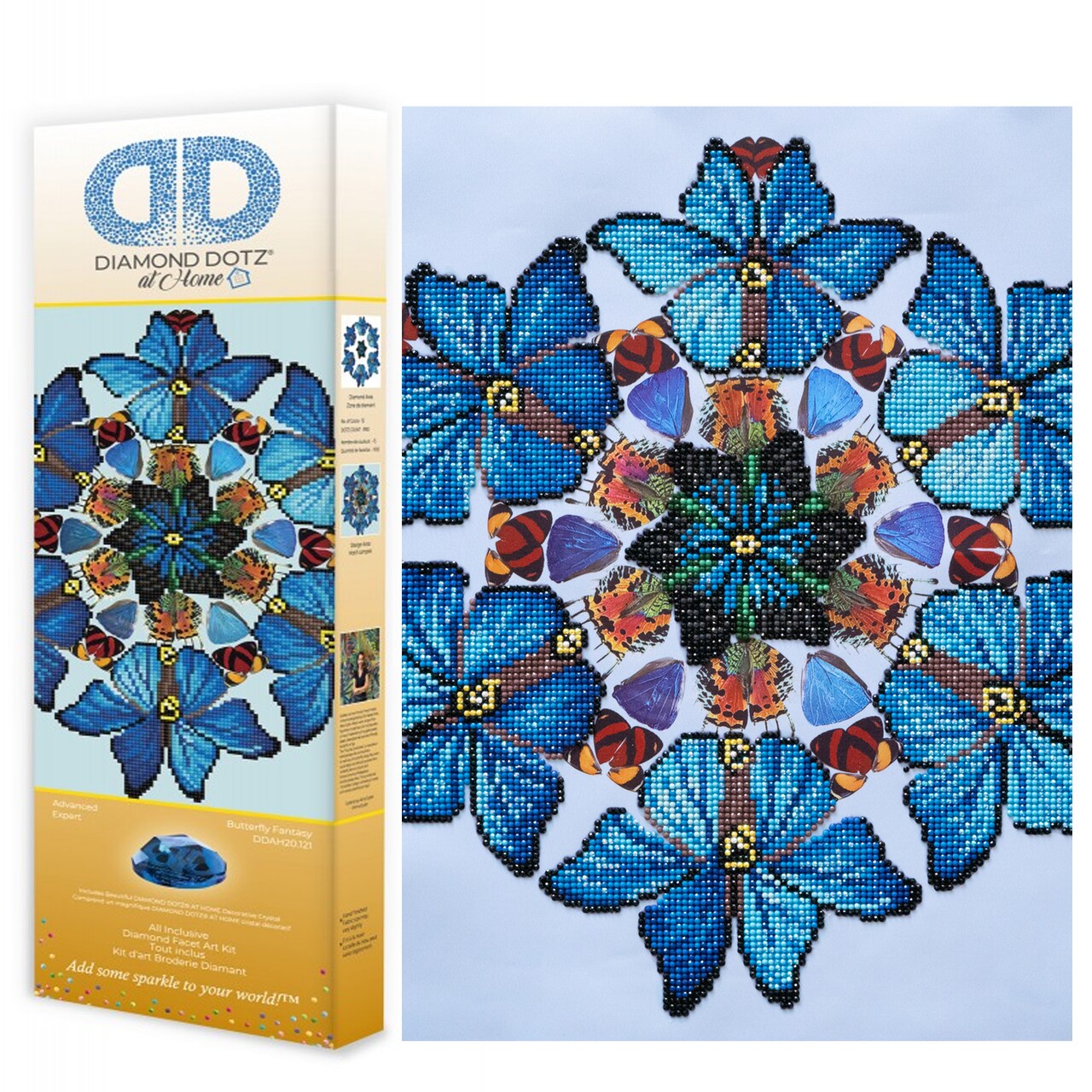 Diamond Dotz at Home - Butterfly Fantasy, Partial Drill, Round Dotz, Diamond Painting Kits, Diamond Art Kits for Adults, Gem Art, Diamond Art, Diamond Dotz, 16"x16"